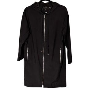 Lafayette 148 Women's Navy Blue Silk Anorak Jacket- Size XS